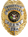 435 Fugitive Recovery Agent Badge Gold with Silver Panels